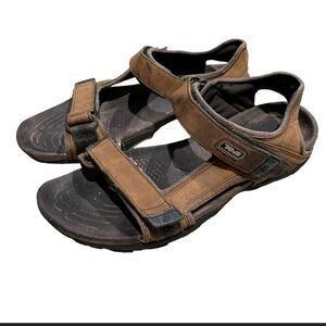 Teva Men's Brown Suede Hiking Visit L Active Sandals with Vibram Soles Size 12